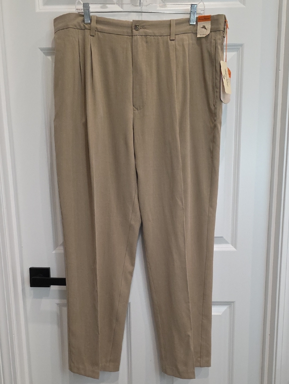 Tommy Bahama Grayston Beig  Silk Blend Trousers Size 38X30 Nwt Old Money Bamboo